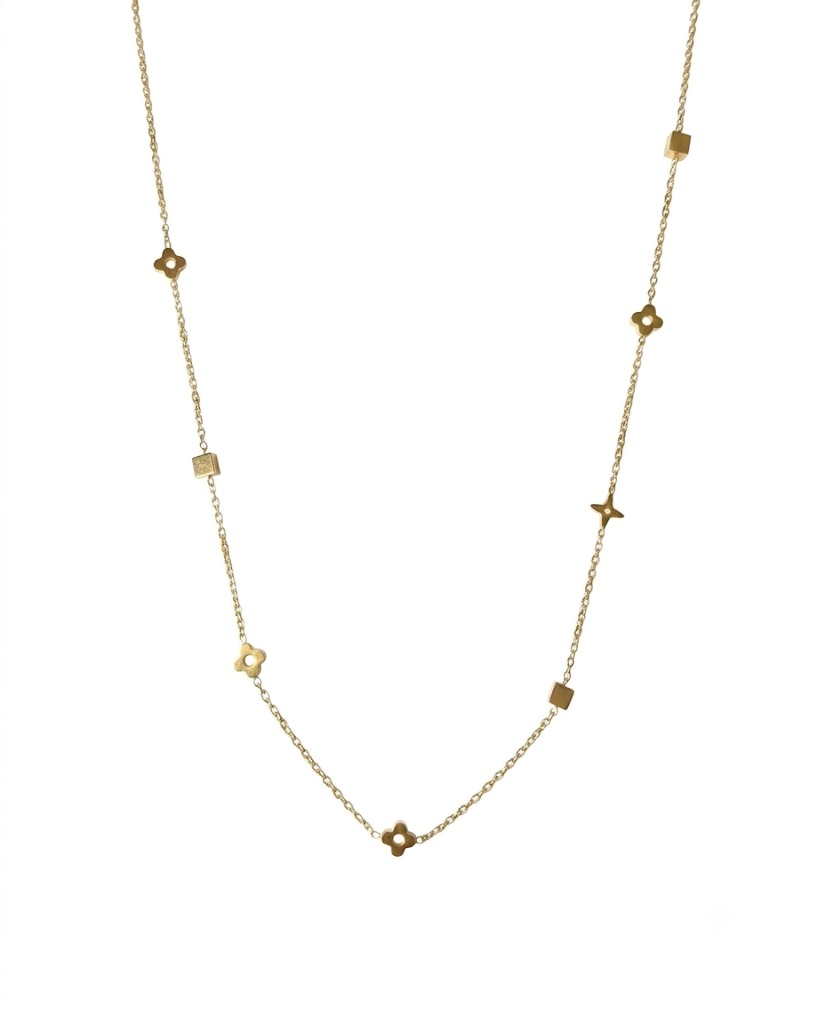 Geometric Clover Station Necklace